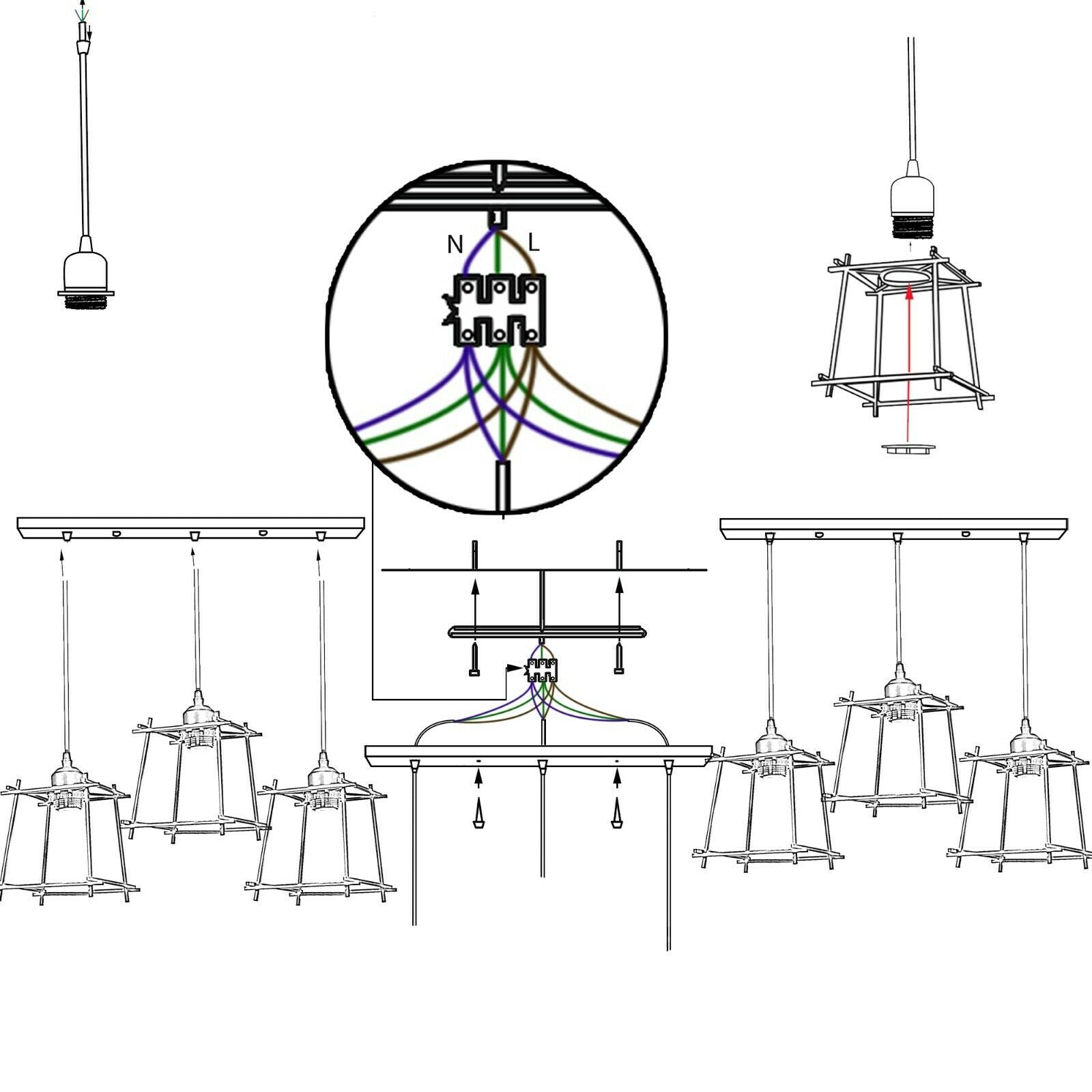 Industrial Square Wire Cage Ceiling Pendant Light~1490 - LEDSone UK Ltd