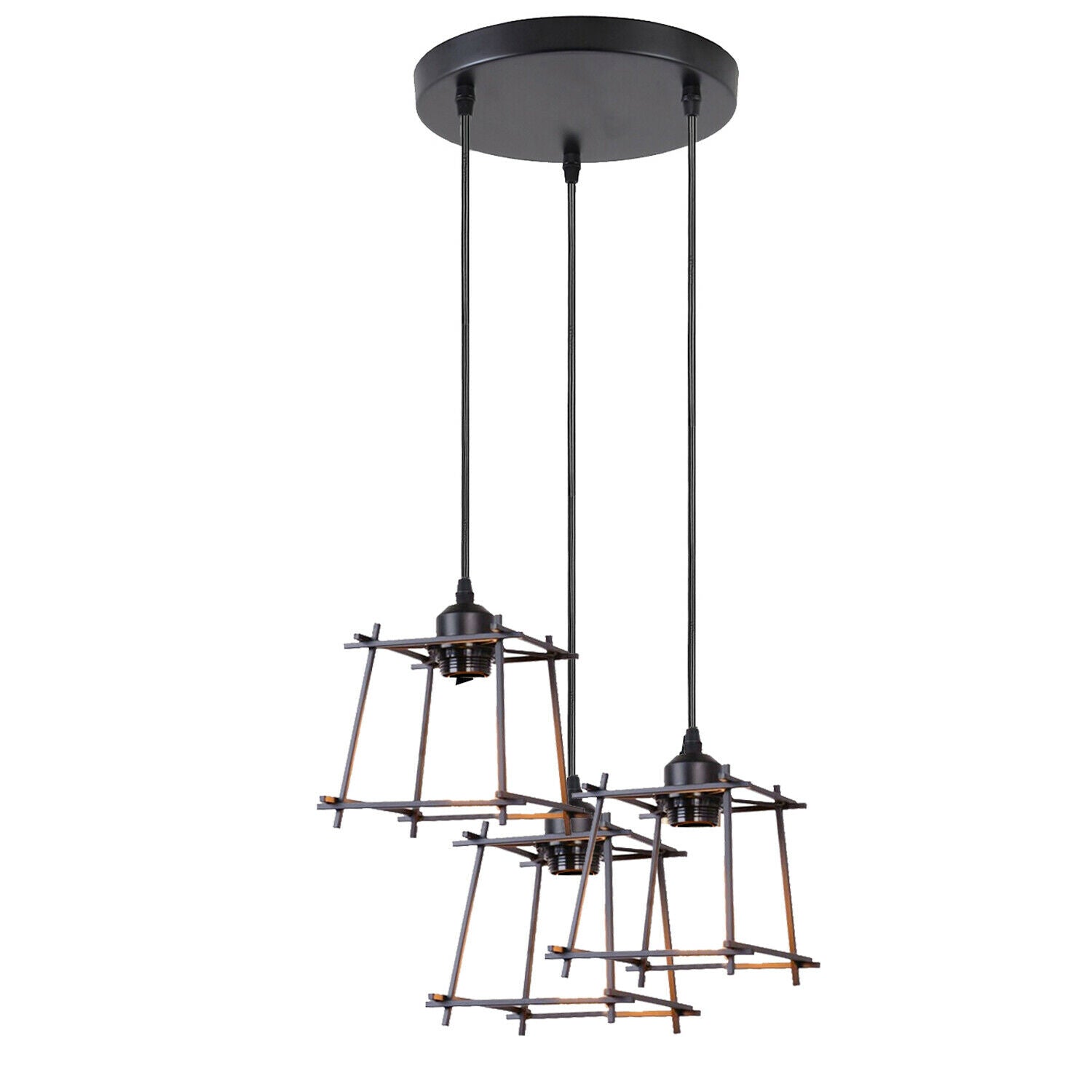 Industrial Square Wire Cage Ceiling Pendant Light~1490 - LEDSone UK Ltd