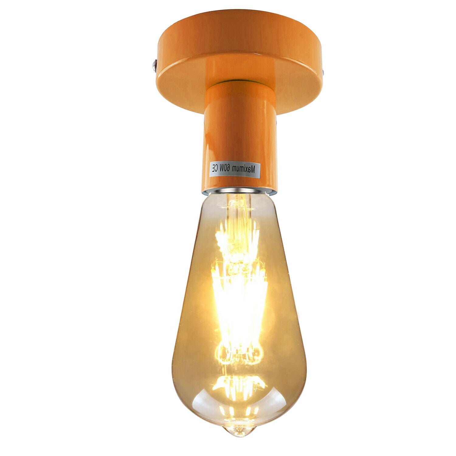 LEDSone industrial vintage Orange Flush Mount Ceiling Light Fitting~1687 - LEDSone UK Ltd