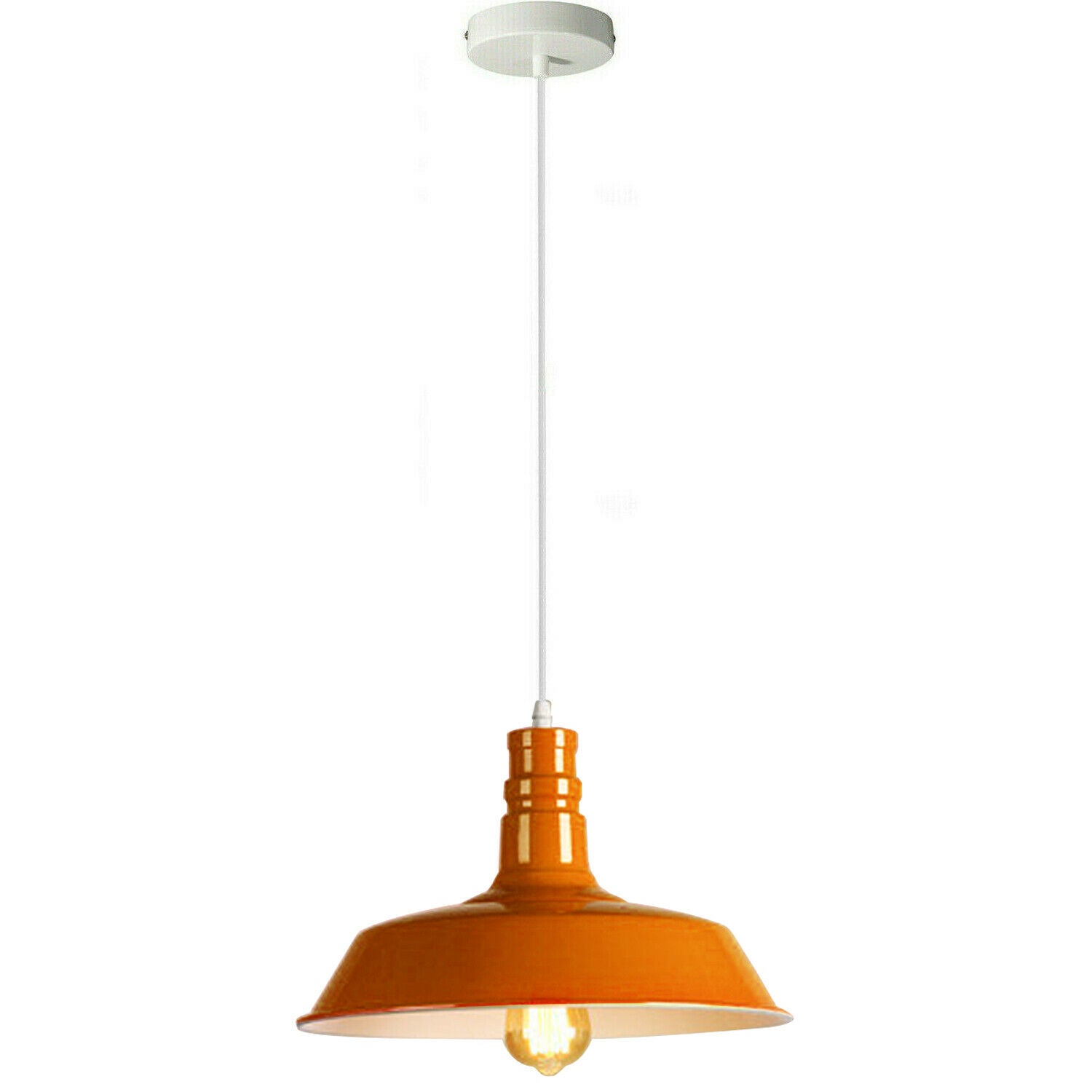 Orange Pendant Light Lampshade Ceiling Light Shade With Bulb~1797 - LEDSone UK Ltd