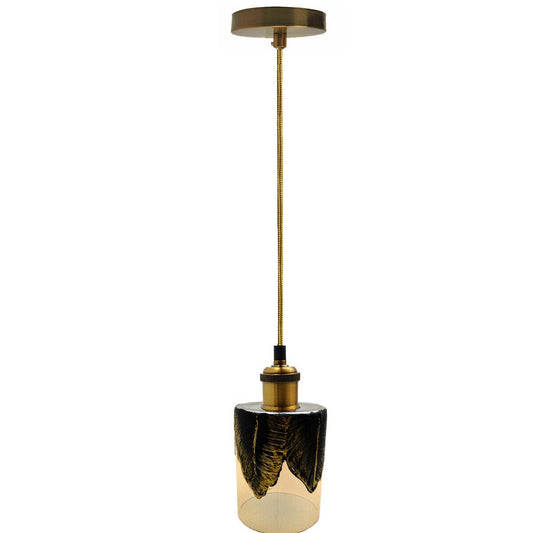 Pattern Mug Shape Industrial Ceiling Lamp Glass PendantLighting~2902 - LEDSone UK Ltd