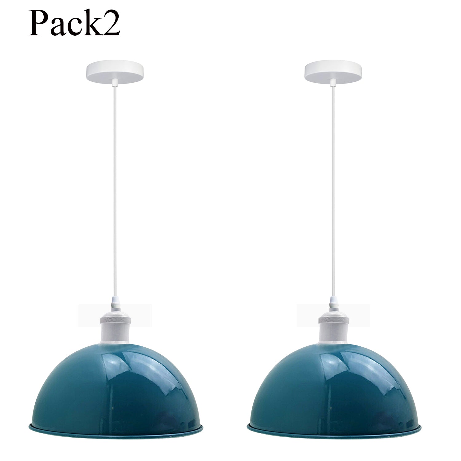 2 Pack Vintage Industrial Ceiling Pendant Light Retro Loft Style Metal Shade Lamp~3578 - LEDSone UK Ltd