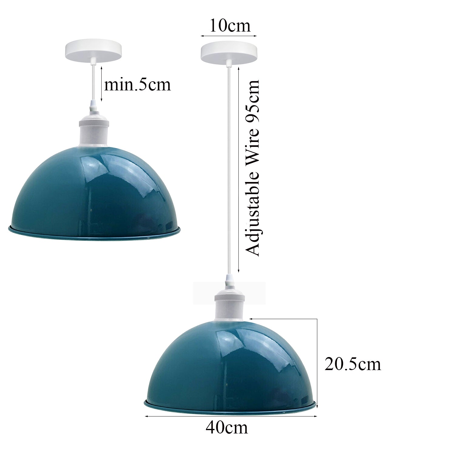 2 Pack Vintage Industrial Ceiling Pendant Light Retro Loft Style Metal Shade Lamp~3578 - LEDSone UK Ltd