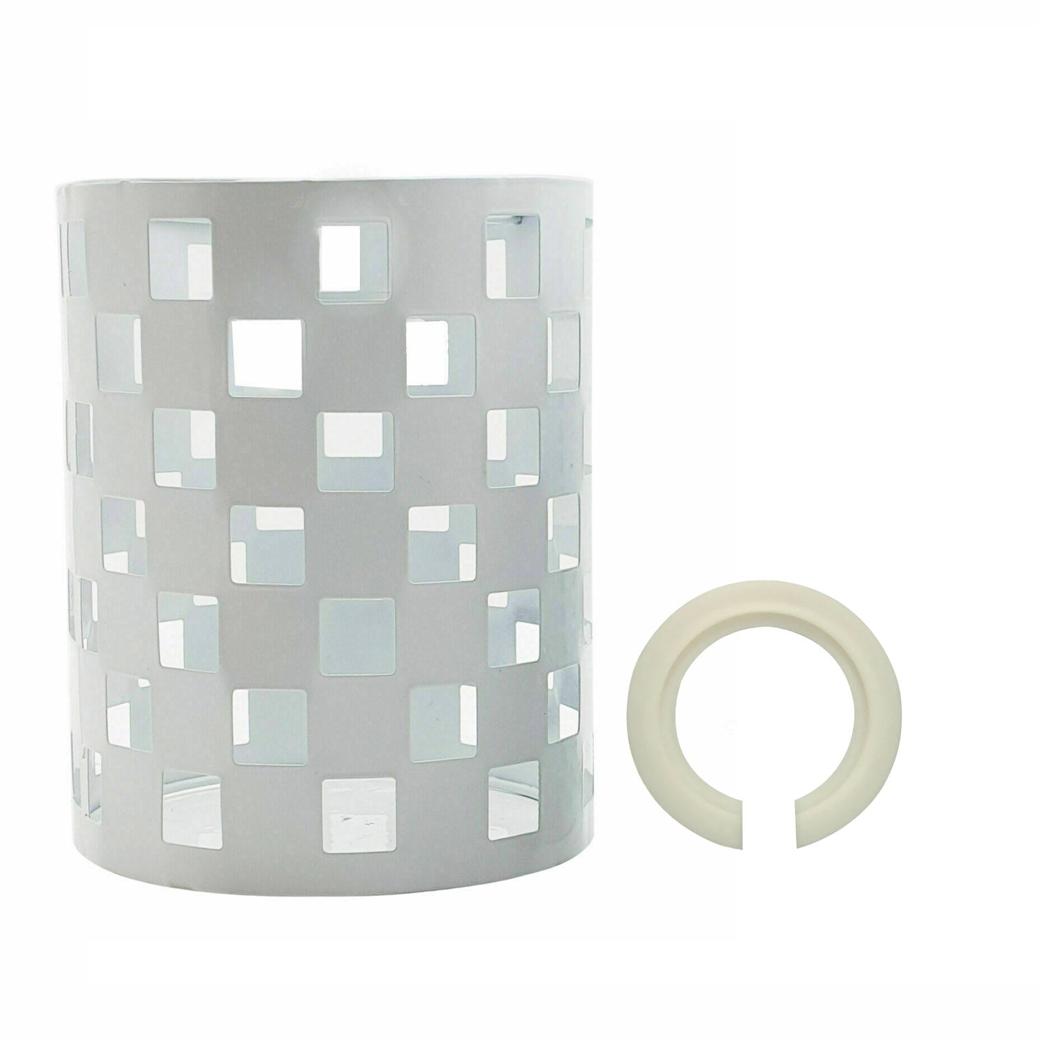 Easy Fit Metal White Pattern Vintage Lamp Drum Lampshade Cage