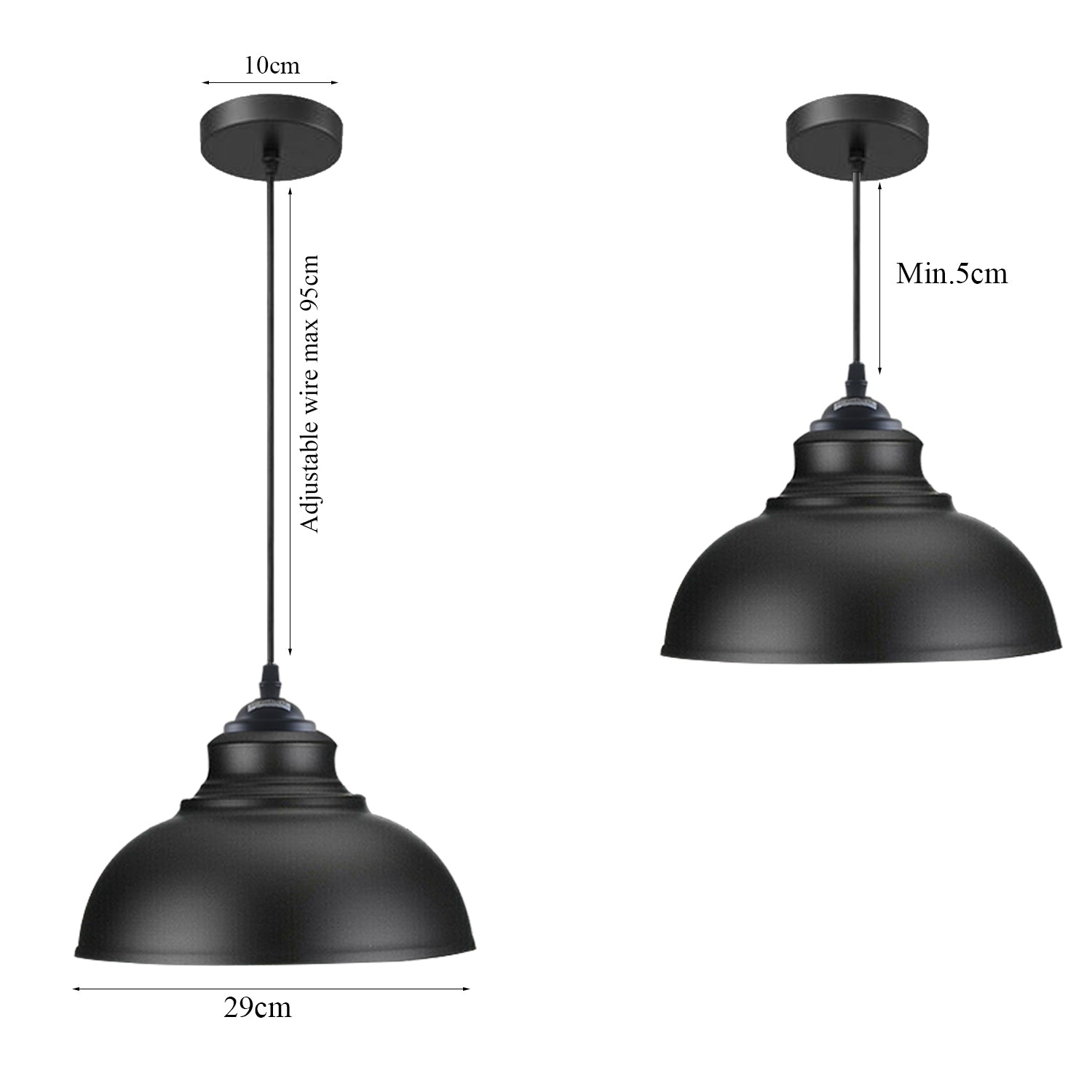 Black Modern Pendant Light Curvy Ceiling Hanging Lights~1510 - LEDSone UK Ltd