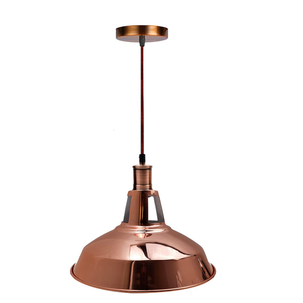 Rose gold metal hanging pendant light for a living room