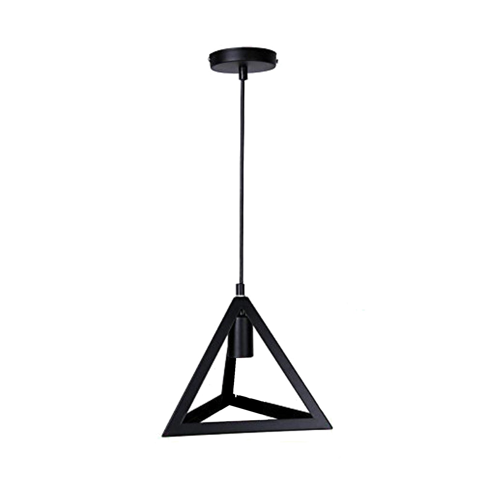 Black triangle metal wire frame lamp Light wire cage~1175 - LEDSone UK Ltd