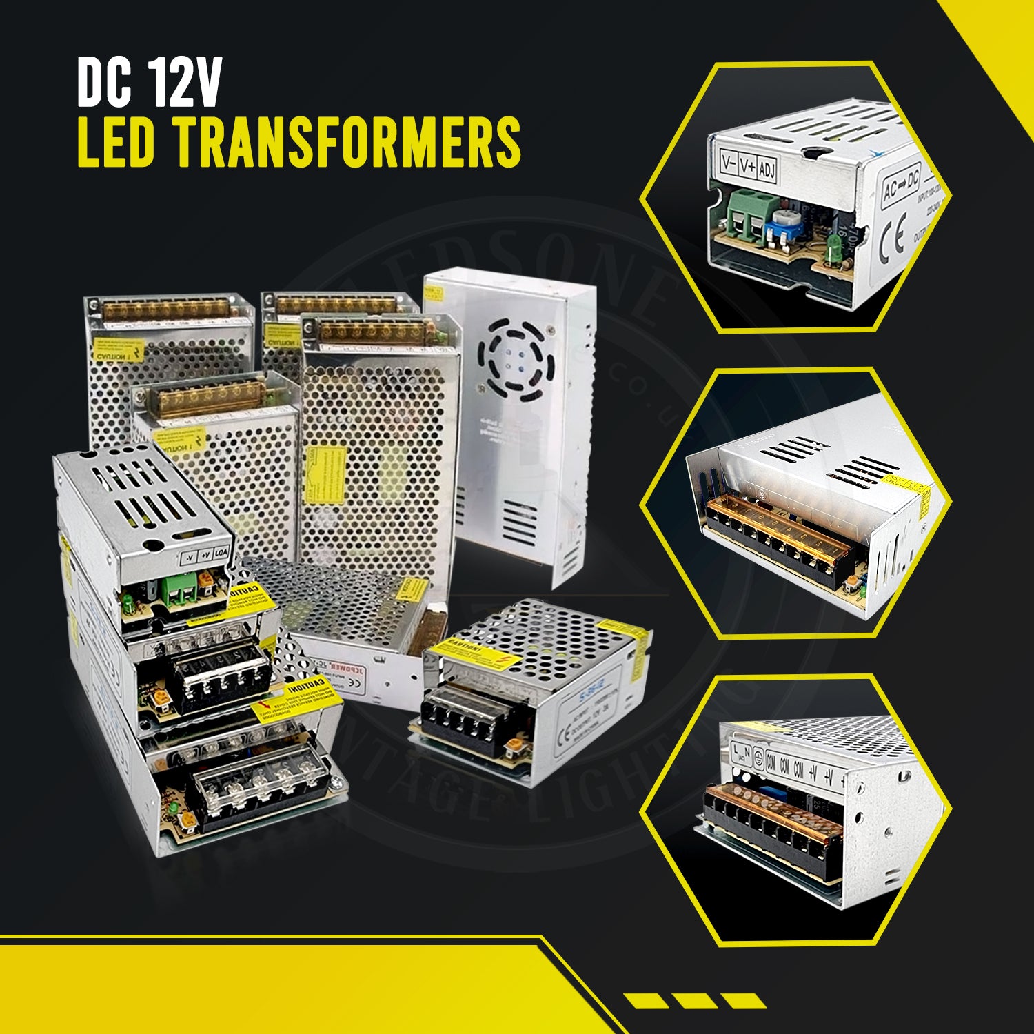 DC12V 24W IP20 Universal Regulated Switching LED Transformer~3372