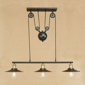 Pulley Light & Pulley 3 Pendant Light Fixture~3449