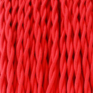 2 Core Twisted Red Vintage Electric fabric Cable Flex 0.75mm