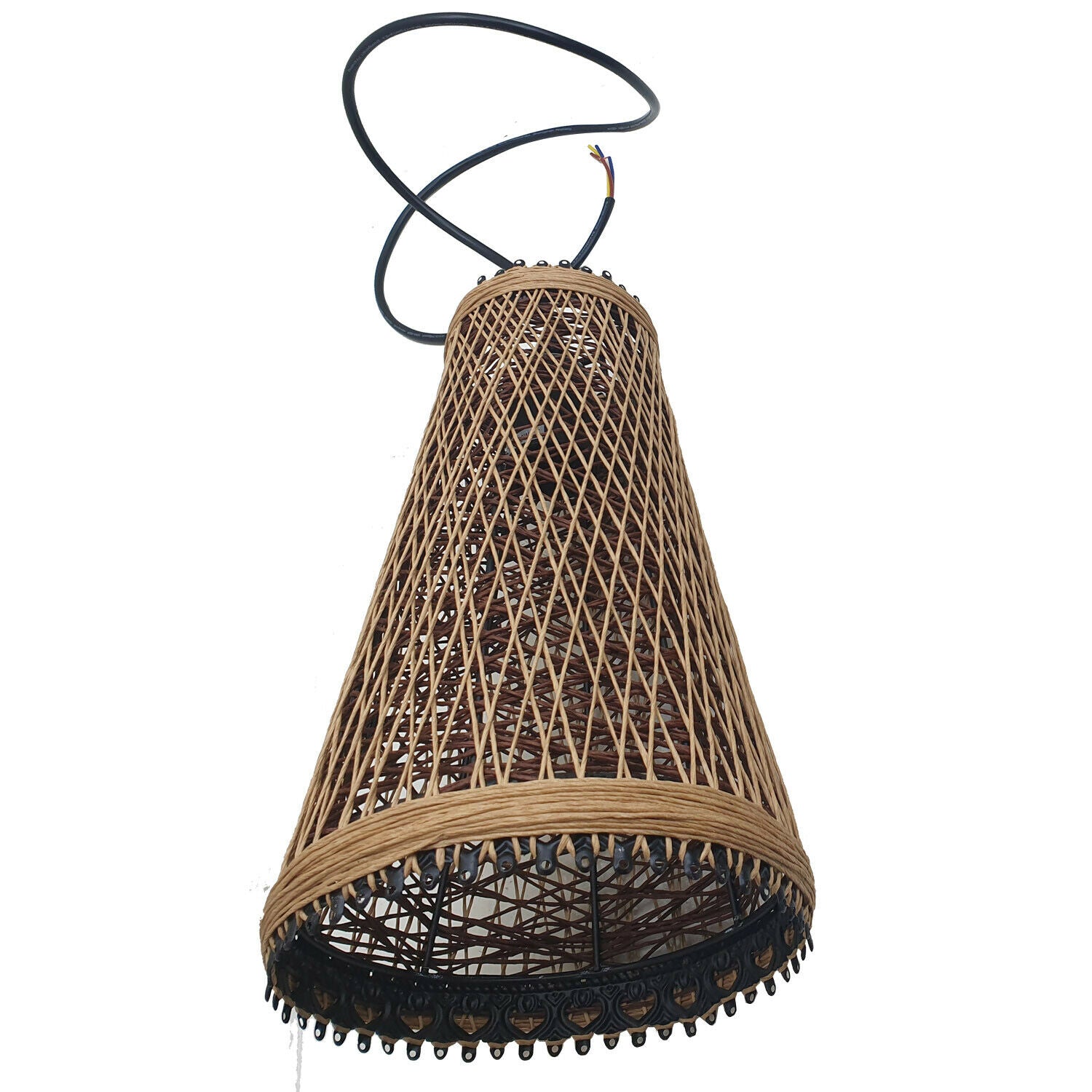 Modern Wicker Rattan Basket Style Ceiling Pendant Light Shade~1961 - LEDSone UK Ltd