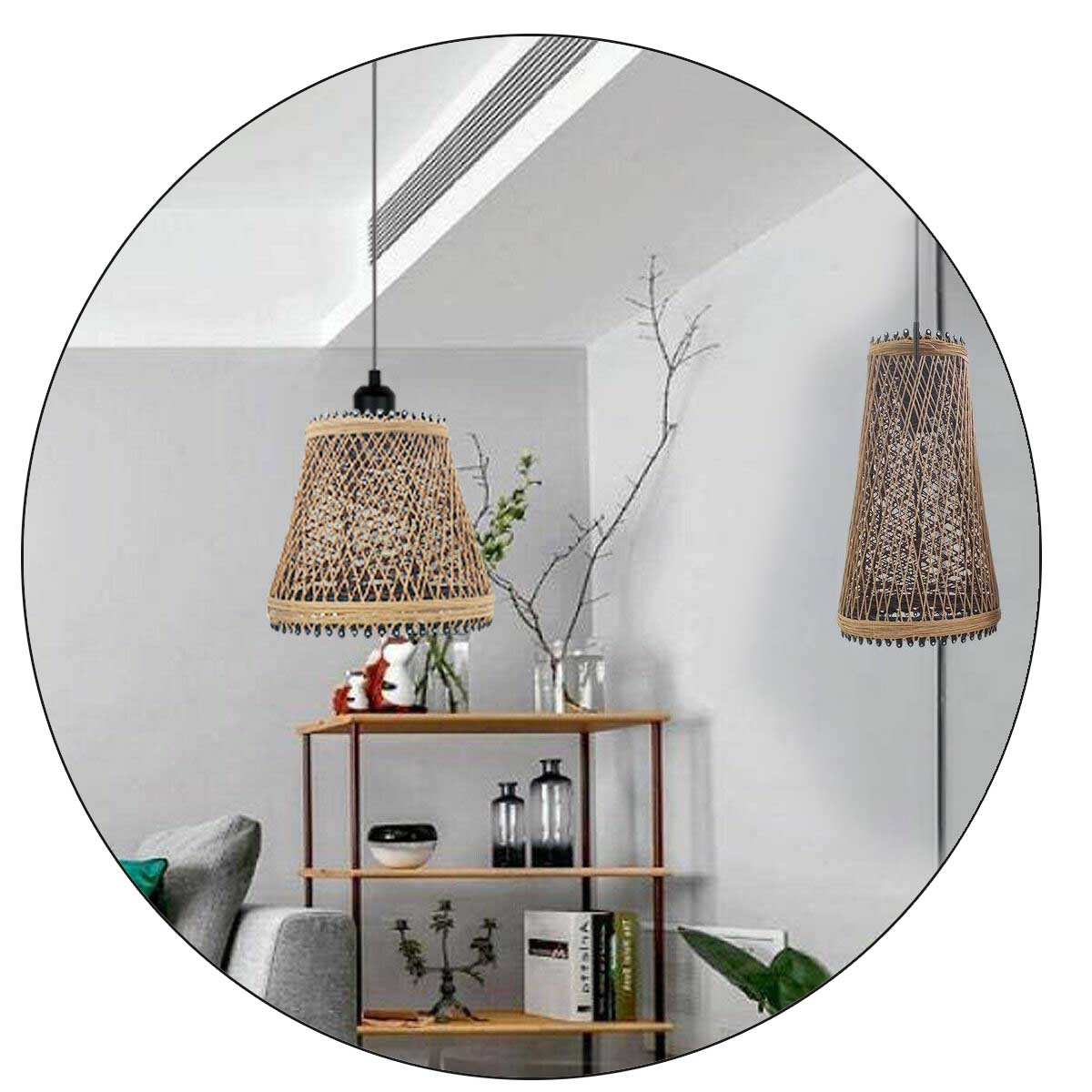 Rattan Wicker Ceiling Pendant Light Shade Hanging Light Antique décor Lampshade~1334 - LEDSone UK Ltd
