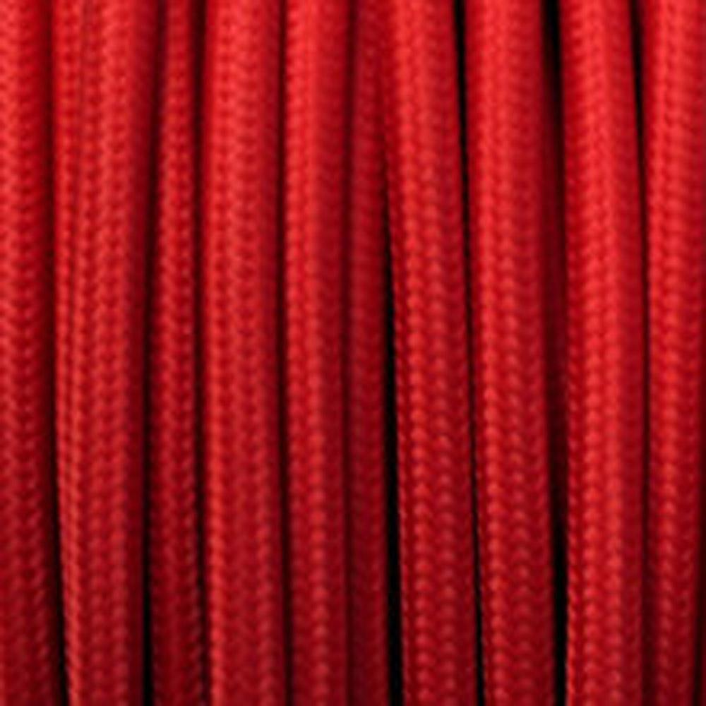 3-adriger runder Vintage geflochtener Stoff Rot gefärbter Cable Flex 0,75 mm - Shop für LED-Leuchten - Transformatoren - Lampenschirme - Halter | LEDSone DE