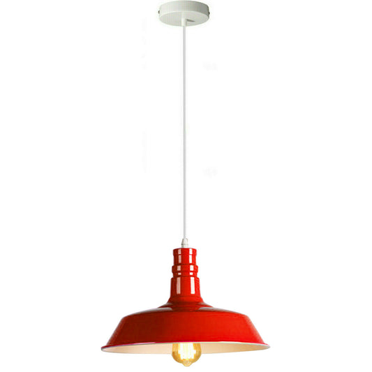 Red Pendant Light Lampshade Ceiling Light Shade With Bulb~1798 - LEDSone UK Ltd