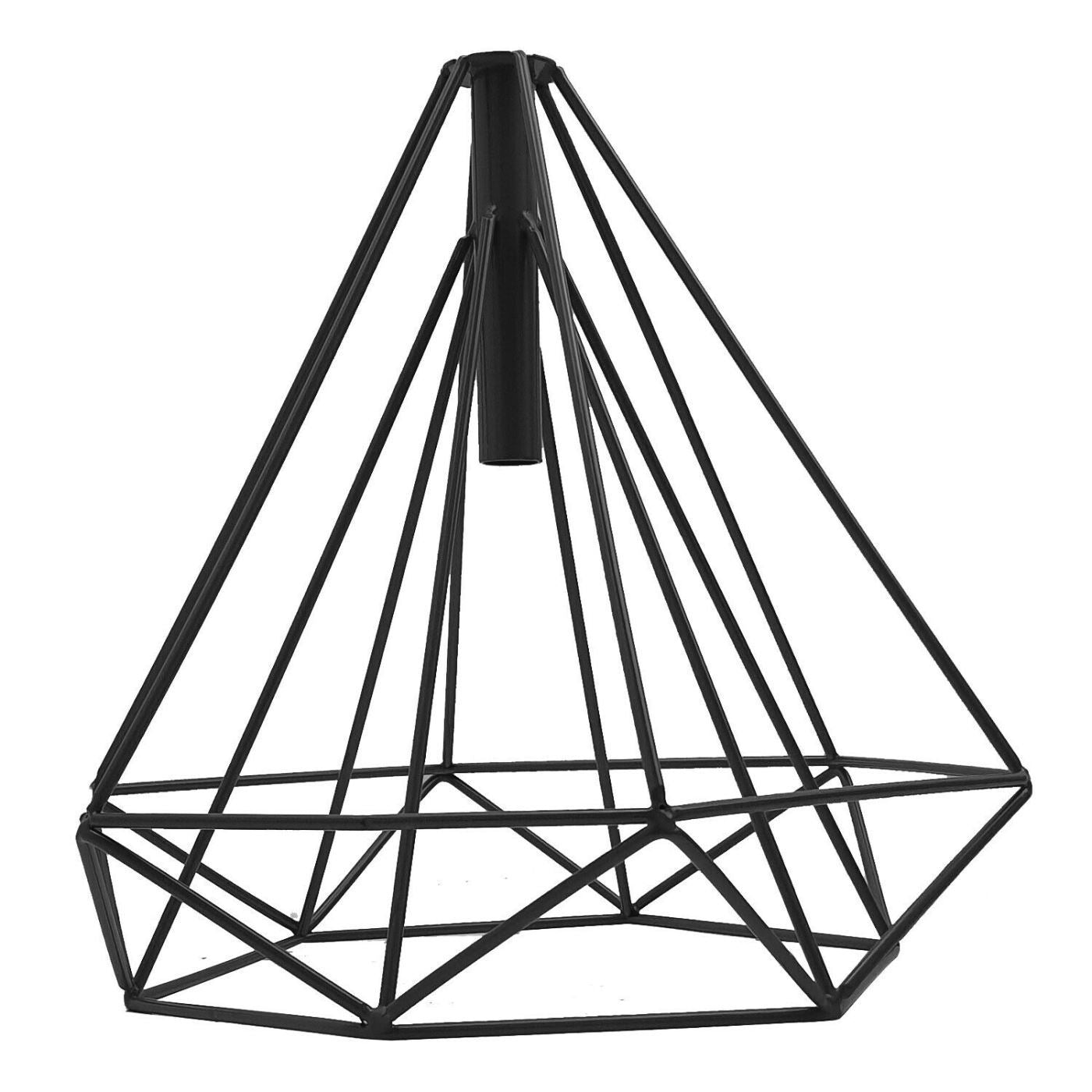 Black Geometric Diamond Wire Cage Pendant Light~1993 - LEDSone UK Ltd