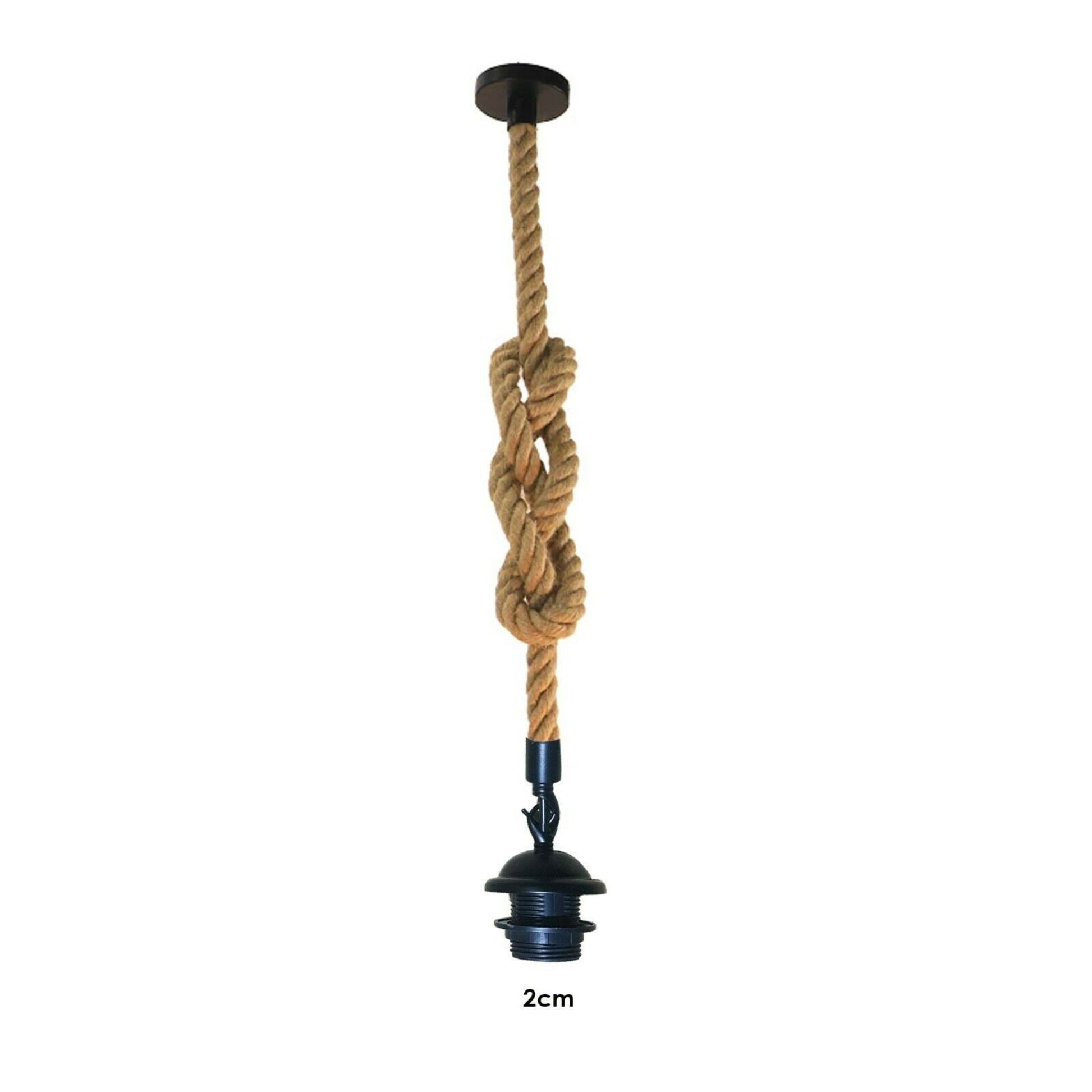 Retro Hemp Rope Iron Pendant Hanging set~2456 - LEDSone UK Ltd