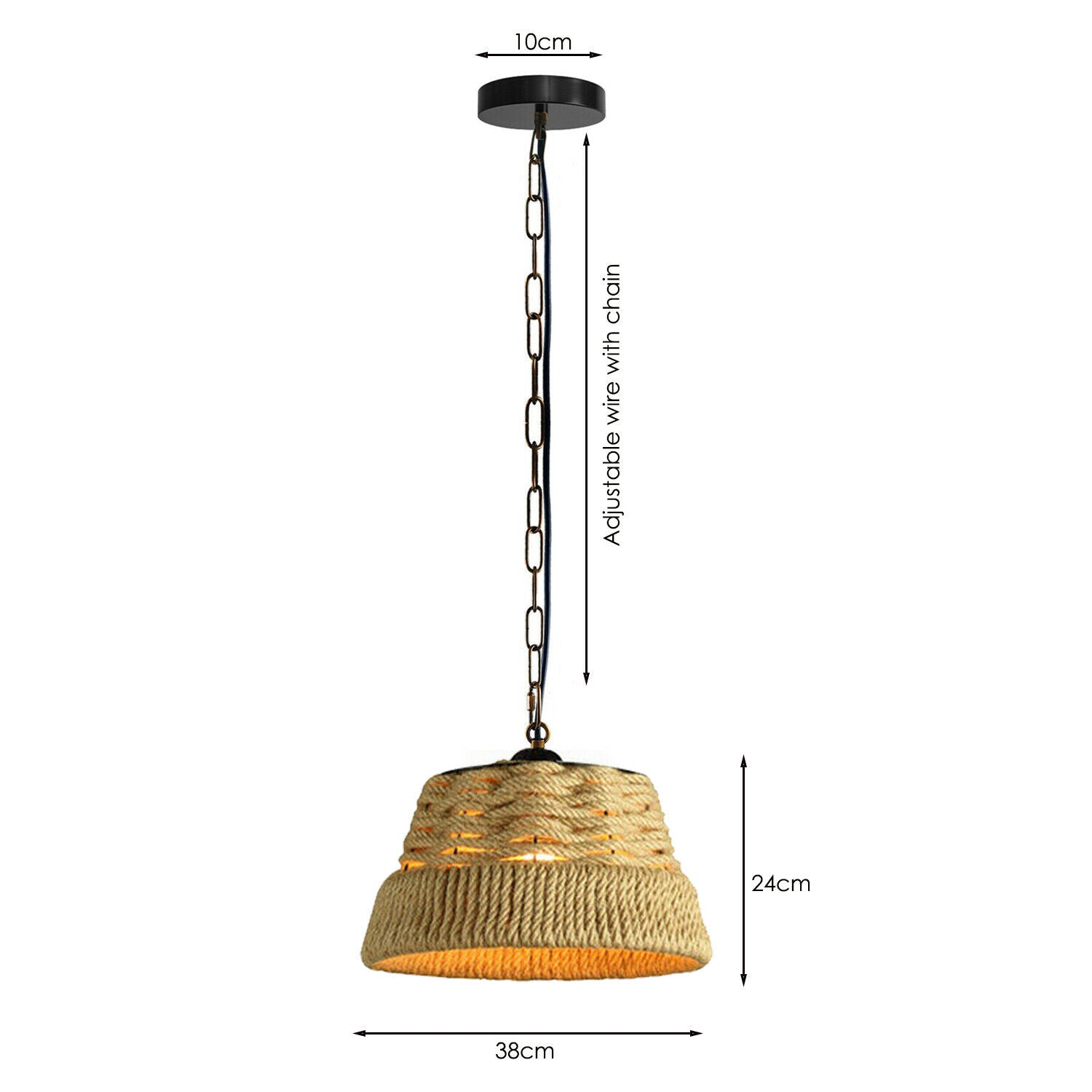 Basket Shape Ceiling Pendant Light Hemp Rope Hanging Light E27 Lamp Shade~1532 - LEDSone UK Ltd