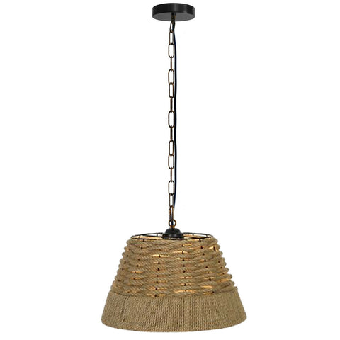 Basket Shape Ceiling Pendant Light Hemp Rope Hanging Light E27 Lamp Shade~1532