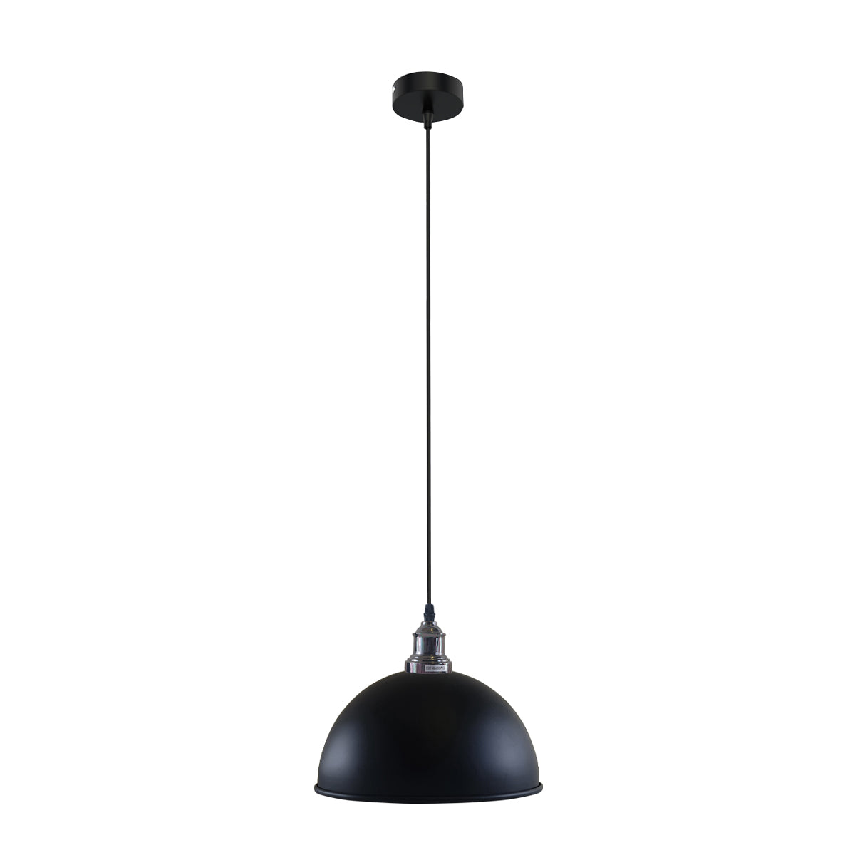 Retro Industrial Ceiling E27 Hanging Pendant Light Shade Black White Inner~1601 - LEDSone UK Ltd