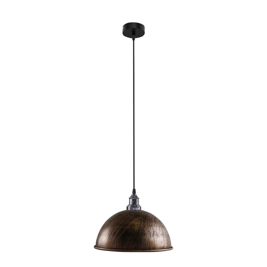 Retro Industrial Ceiling E27 Hanging Pendant Light Shade Brushed Copper~1600 - LEDSone UK Ltd