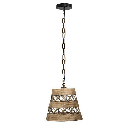 Drum Shape Ceiling Pendant Light Hemp Rope Hanging Light E27 Lamp Shade~1534 - LEDSone UK Ltd