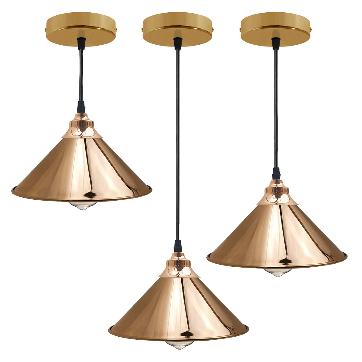 French Gold Pendant Lights Gold Ceiling Lights Metal Industrial Light Shade~1519 - LEDSone UK Ltd