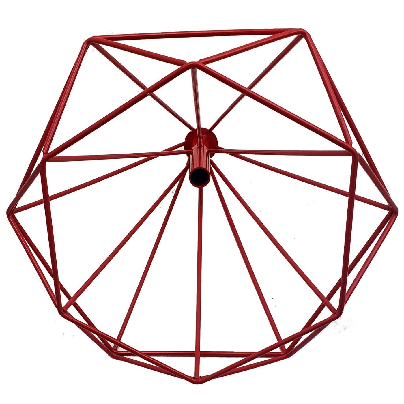 Red Geometric Wire Cage Pendant Lights~1992 - LEDSone UK Ltd