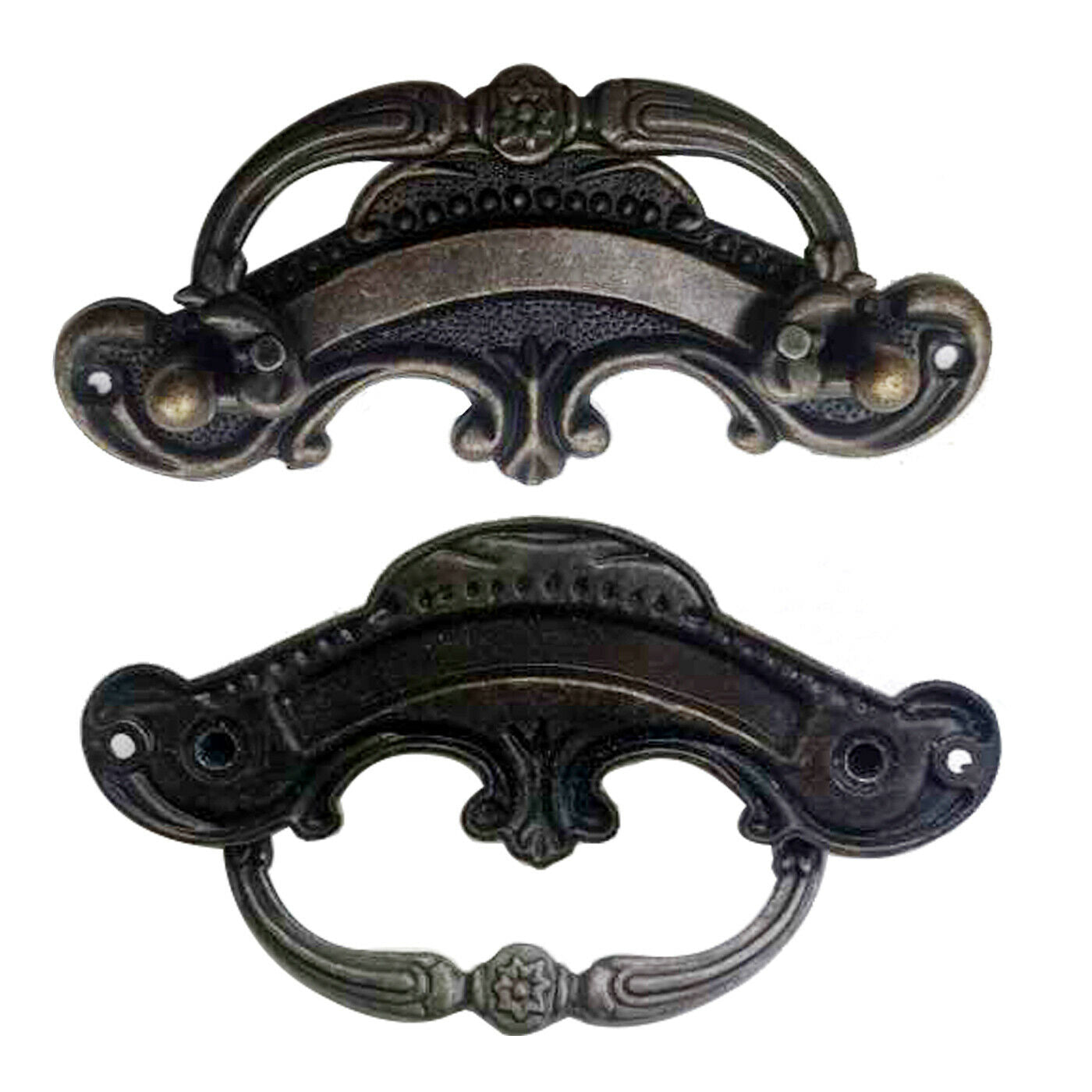 5 Pack Black Cast Iron Rustic Door Pull Handle Overall Length 90mm~2102 - LEDSone UK Ltd