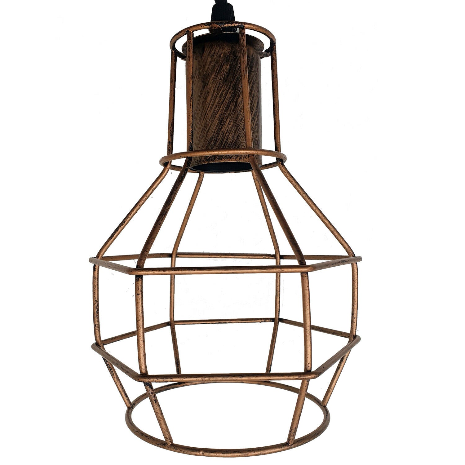 Rustic Red 2m Pendant Light Cage Retro Industrial Ceiling Light Spider Lamp~1589 - LEDSone UK Ltd