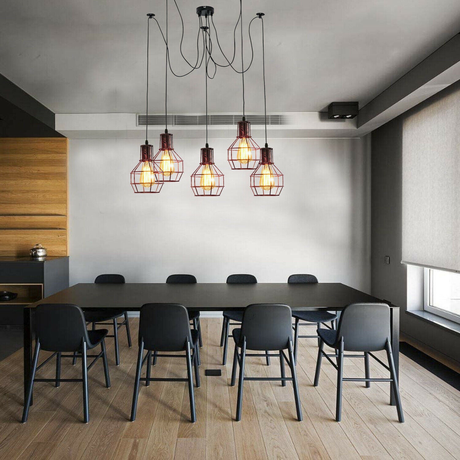 Vintage Industrial Spider Pendant Light With Adjustable