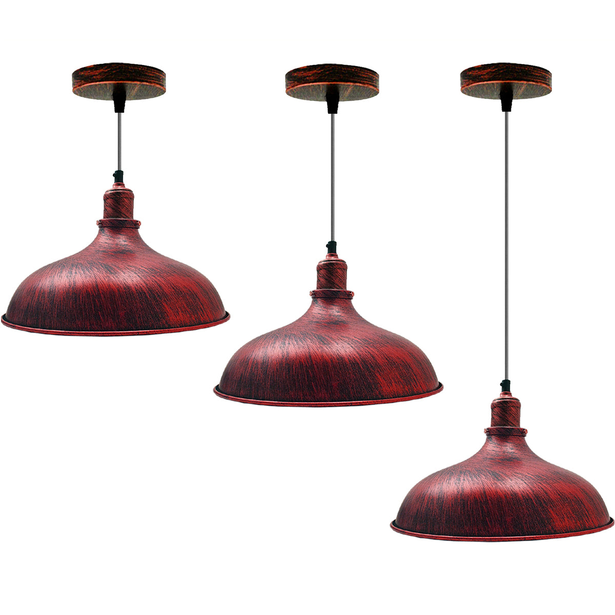 Rustic Red Industrial Retro Ceiling Pendant Light~1480 - LEDSone UK Ltd