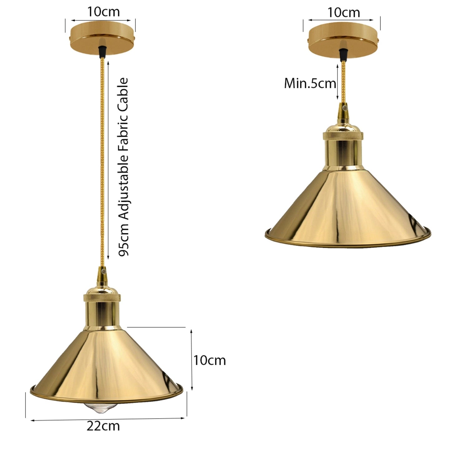 Rustic Style Metal Pendant Light Hanging Lamp Ceiling Industrial Brushed~1517 - LEDSone UK Ltd