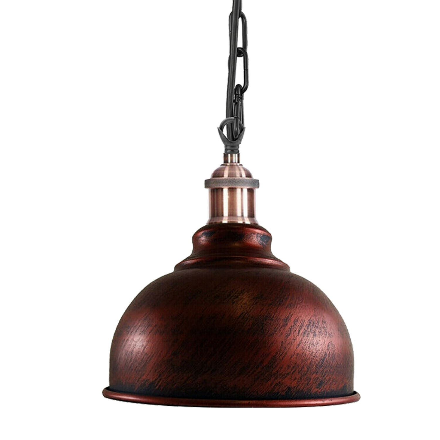 Industrial Vintage Ceiling Light Rustic Red Metal Conduit Retro Pendant Lamp Pendant Light Ceiling Light Ceiling Pendant Light Rustic Red Pendant Light Pendant Light With Black Chain Metal Shade Hanging Lights UK