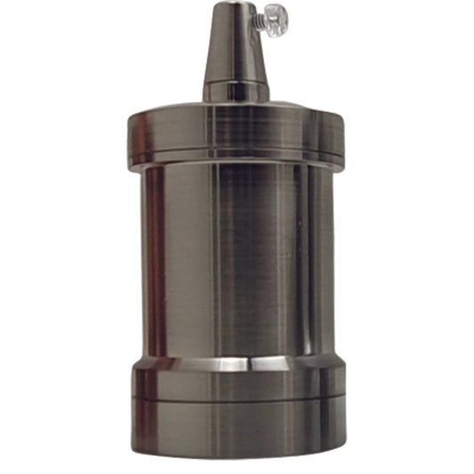 Light Bulb Holder Satin Nickel Metal E27 Screw Cap Industrial Lamp Antique Style Edison~2491 - LEDSone UK Ltd