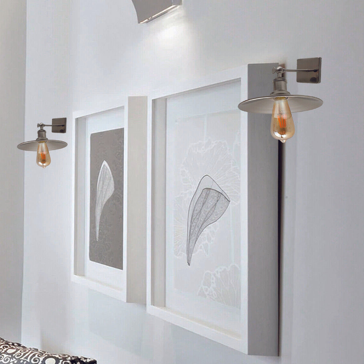 Satin Nickel Wall Light Lamp Sconces Living Room Home Decor~2592 - LEDSone UK Ltd