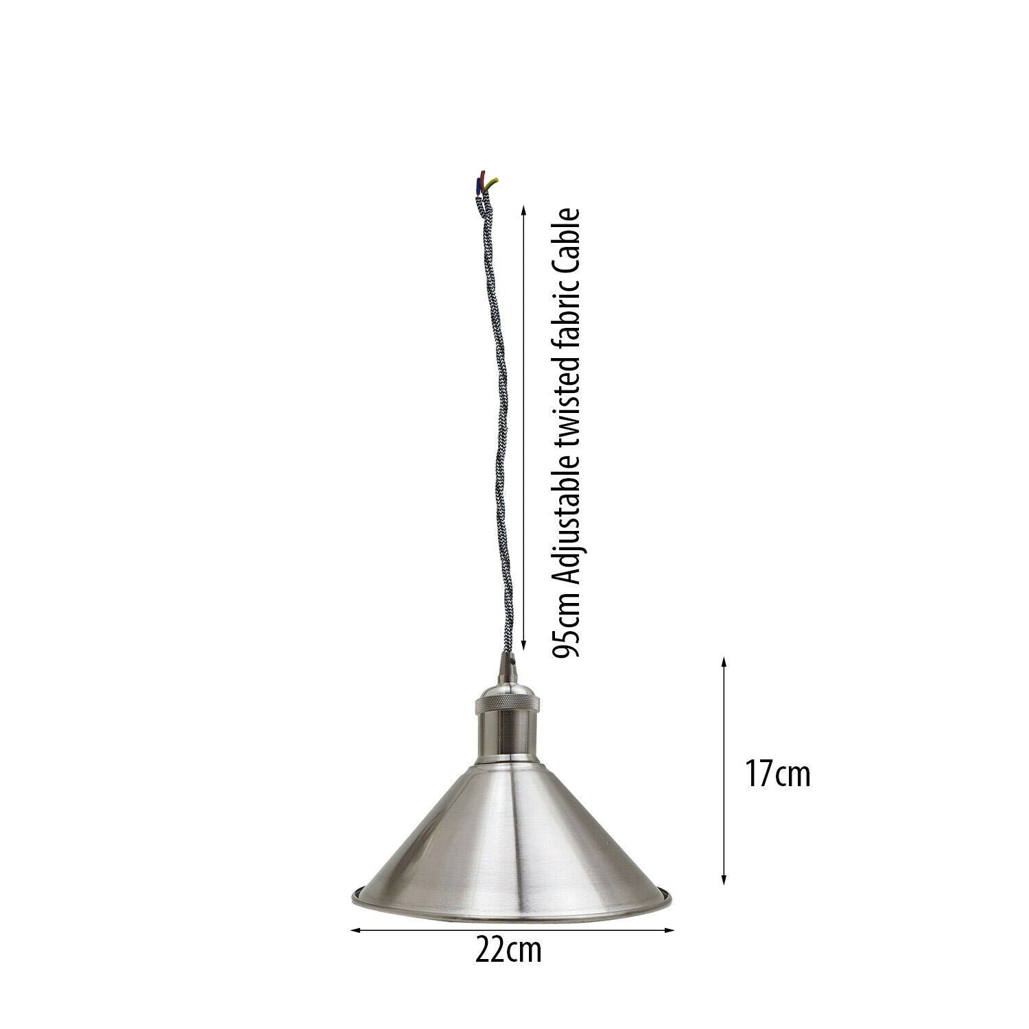 Modern Industrial Metal Loft Style Lampshade Lamp Pendant Light With Connector~1027 - LEDSone UK Ltd