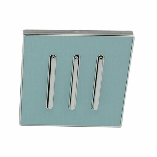Screw less Wall Light 3 Gang Blue Glossy Switch