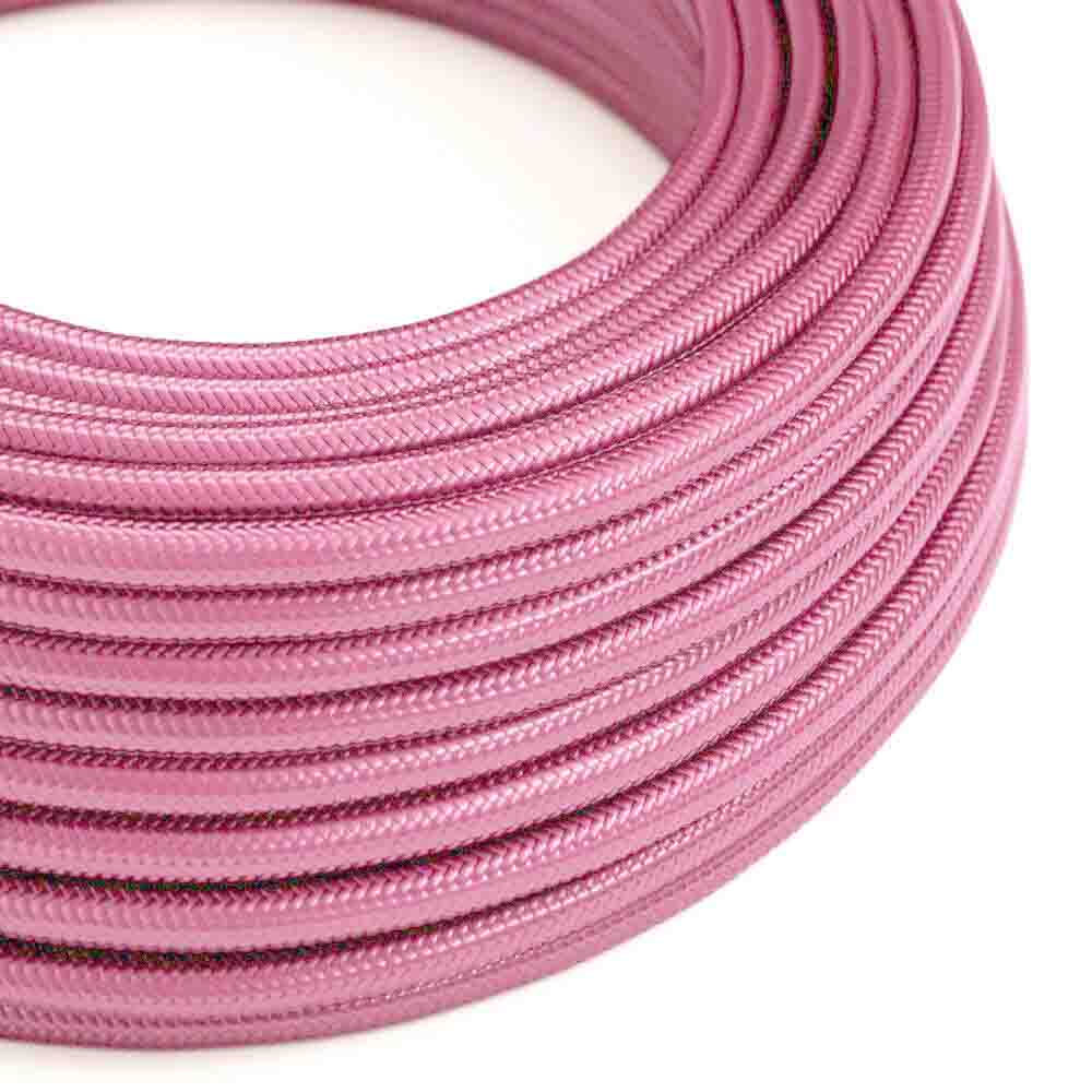 Shiny Pink Fabric Braided Cable.JPG