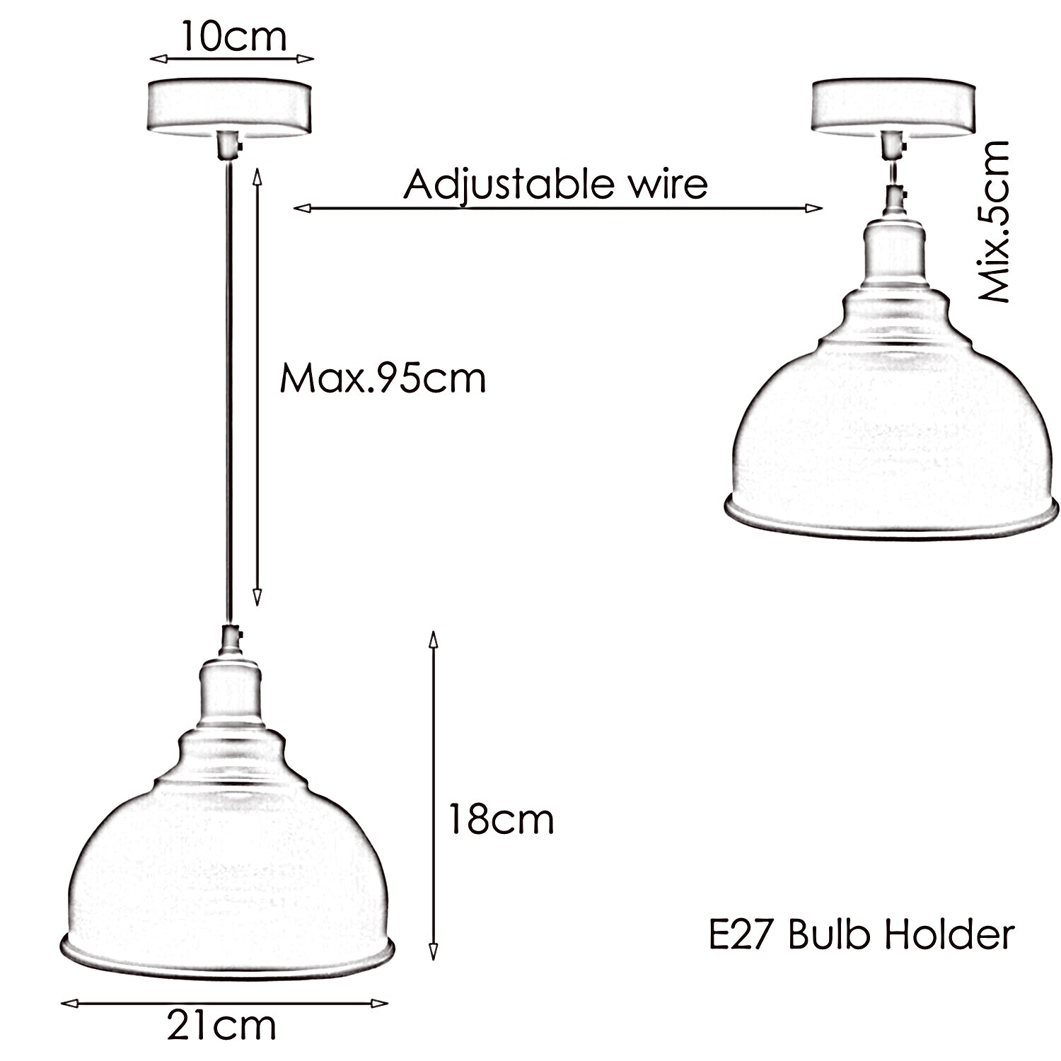 Pendant Lamp Industrial Lamp Dome Brushed Copper Hanging Lamp~1854 - LEDSone UK Ltd