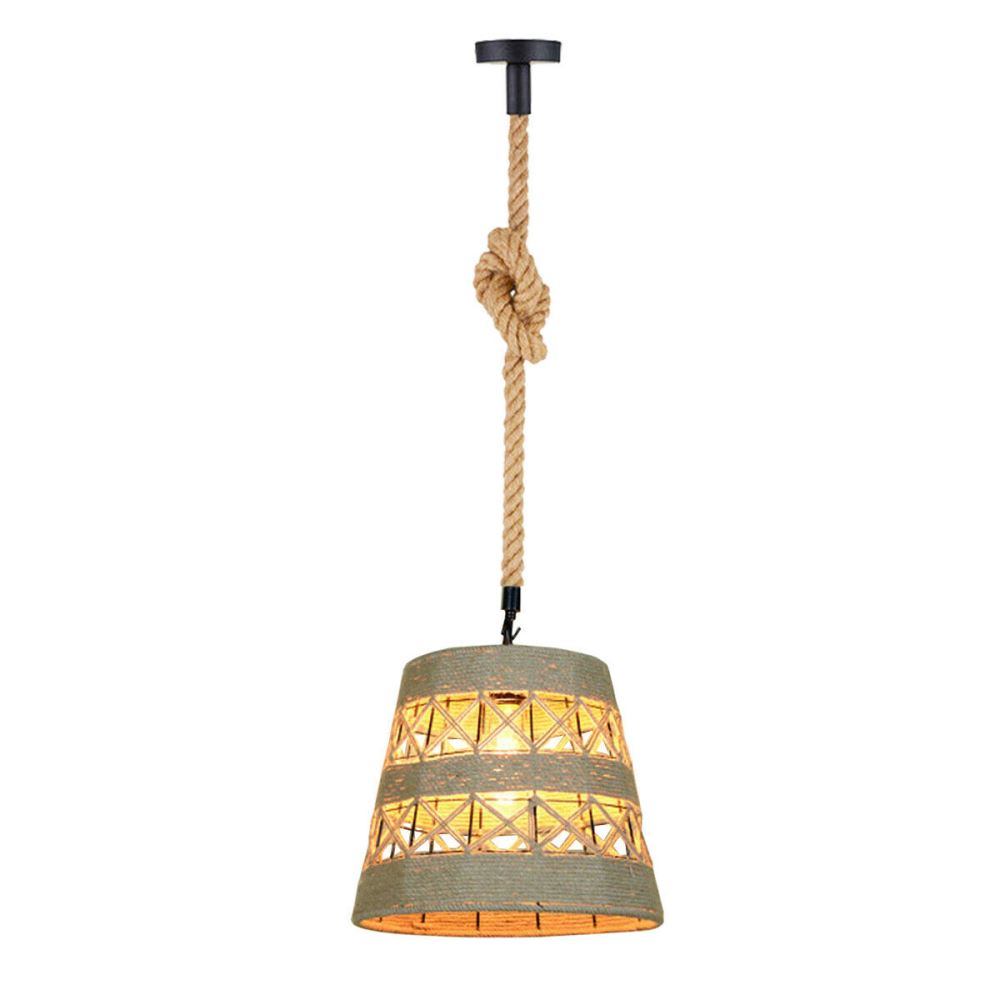 Vintage Industrial Loft Hemp Rope Iron Pendant Ceiling Light Retro Lamp~2712 - LEDSone UK Ltd