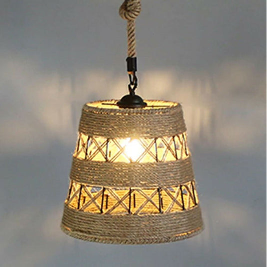 Vintage Industrial Loft Hemp Rope Iron Pendant Ceiling Light Retro Lamp~2712 - LEDSone UK Ltd