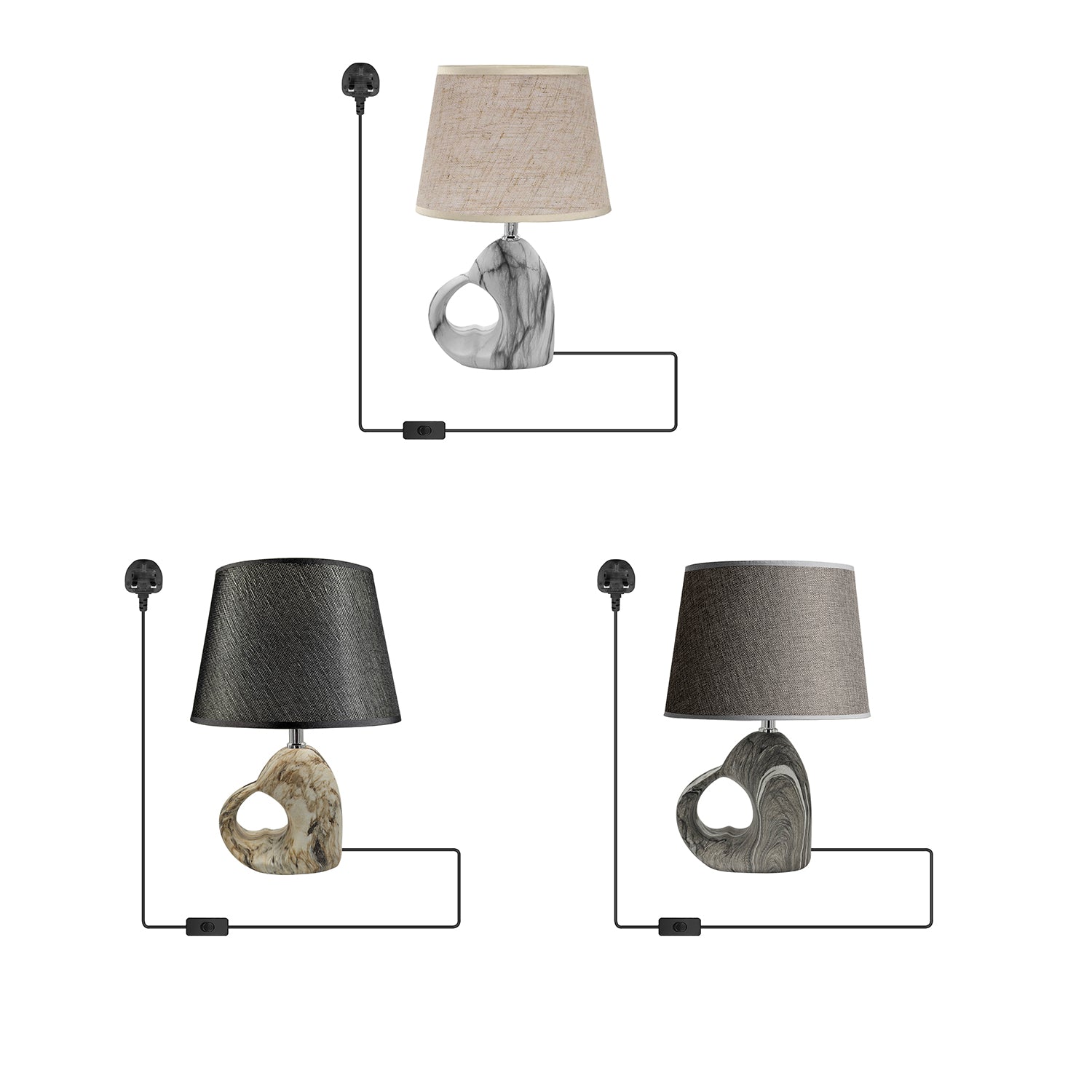 Cream Colour Black Gray colour Modern Style Table lamp