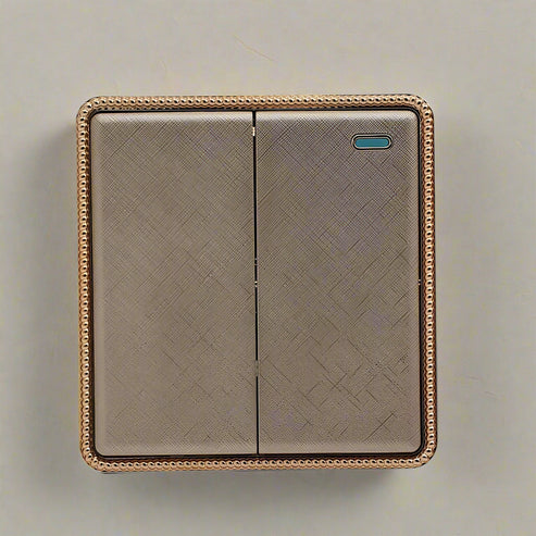 Brushed gold screwless light switch UK — 1 gang 13A