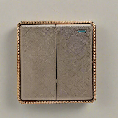 Interruptor de luz y enchufe dorados de 1 unidad, 13 A, sin tornillos, ~2455 