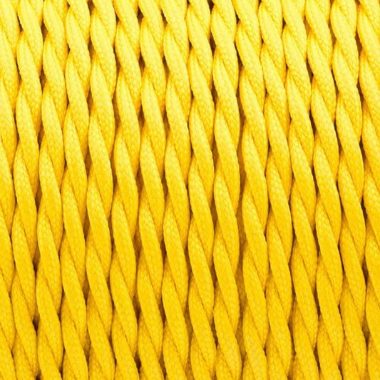 2 Core Twisted Electric Cable solid Yellow color fabric 0.75 mm