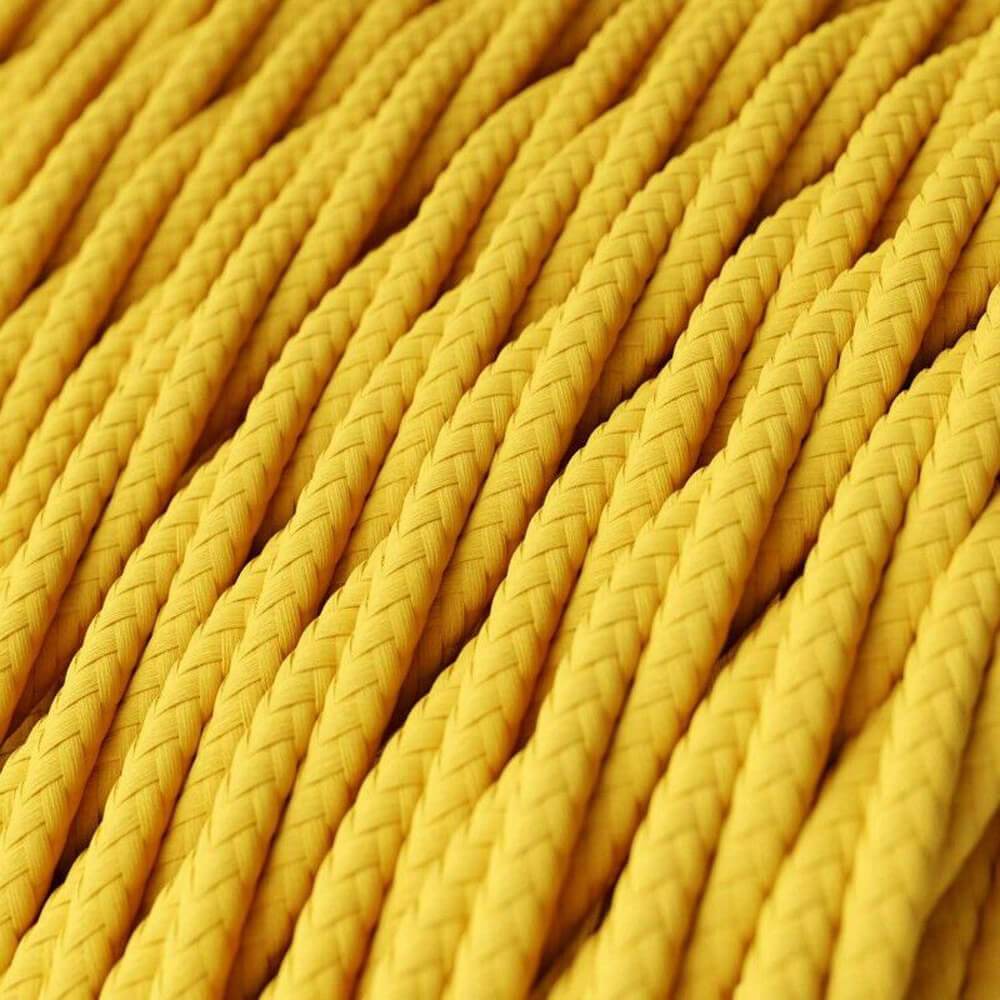 2-core-twisted-electric-cable-covered-by-rayon-solid-yellow-color-fabric-0-75mm
