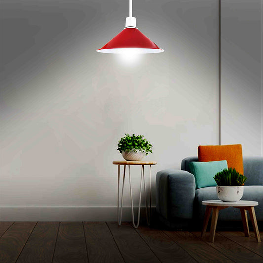 22cm Red Metal Lampshade Easy Fit Ceiling Light for Living Room~1093