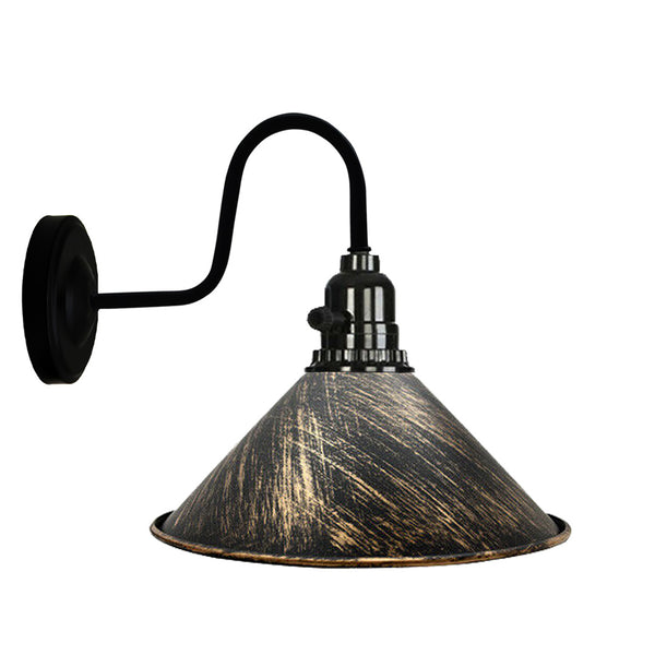 Cone Shape Wall sconce With Switch~2523 – Brushed Copper