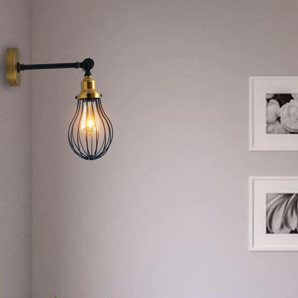 Wall Light Fitting Metal Big Vase Shape Shade Sconce Indoor Light Fittings~3479 – Black