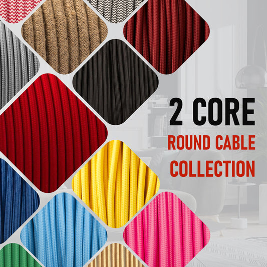 2 Core Round Electric Cable Covered by fabric  Lighting Wire~4085